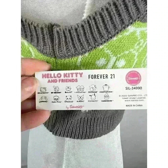 Sanrio Forever 21 x Hello Kitty and Friends Keroppi Cropped Knit Vest Size M - Picture 5 of 8